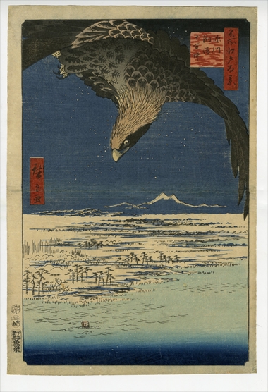 Hiroshige One Hundred Famous Views of Edo : Jumantsubo at Suzaki,
Fukagawa